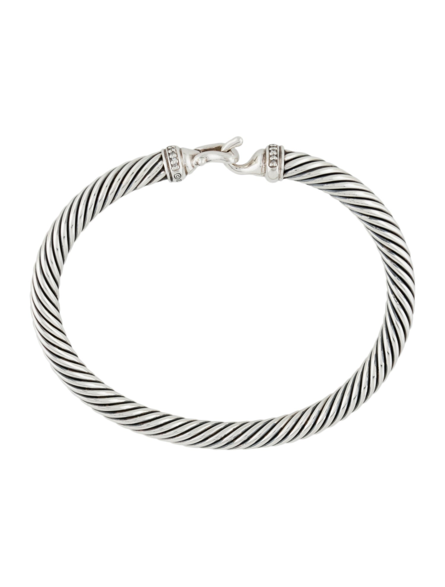 David Yurman Diamond Buckle Classic Cable Bracelet